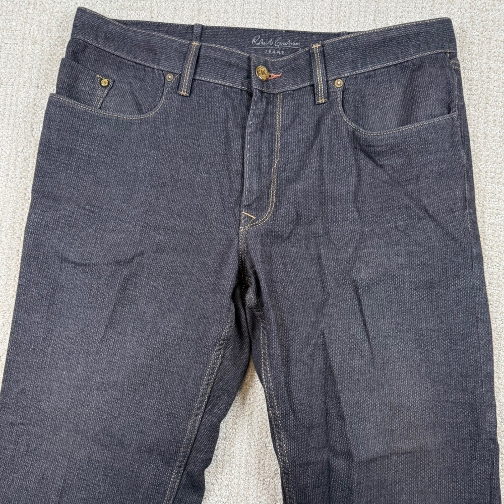 Robert Graham Mens 38 (Actual 36x30) Gray Yates Classic Fit Straight Leg Jeans